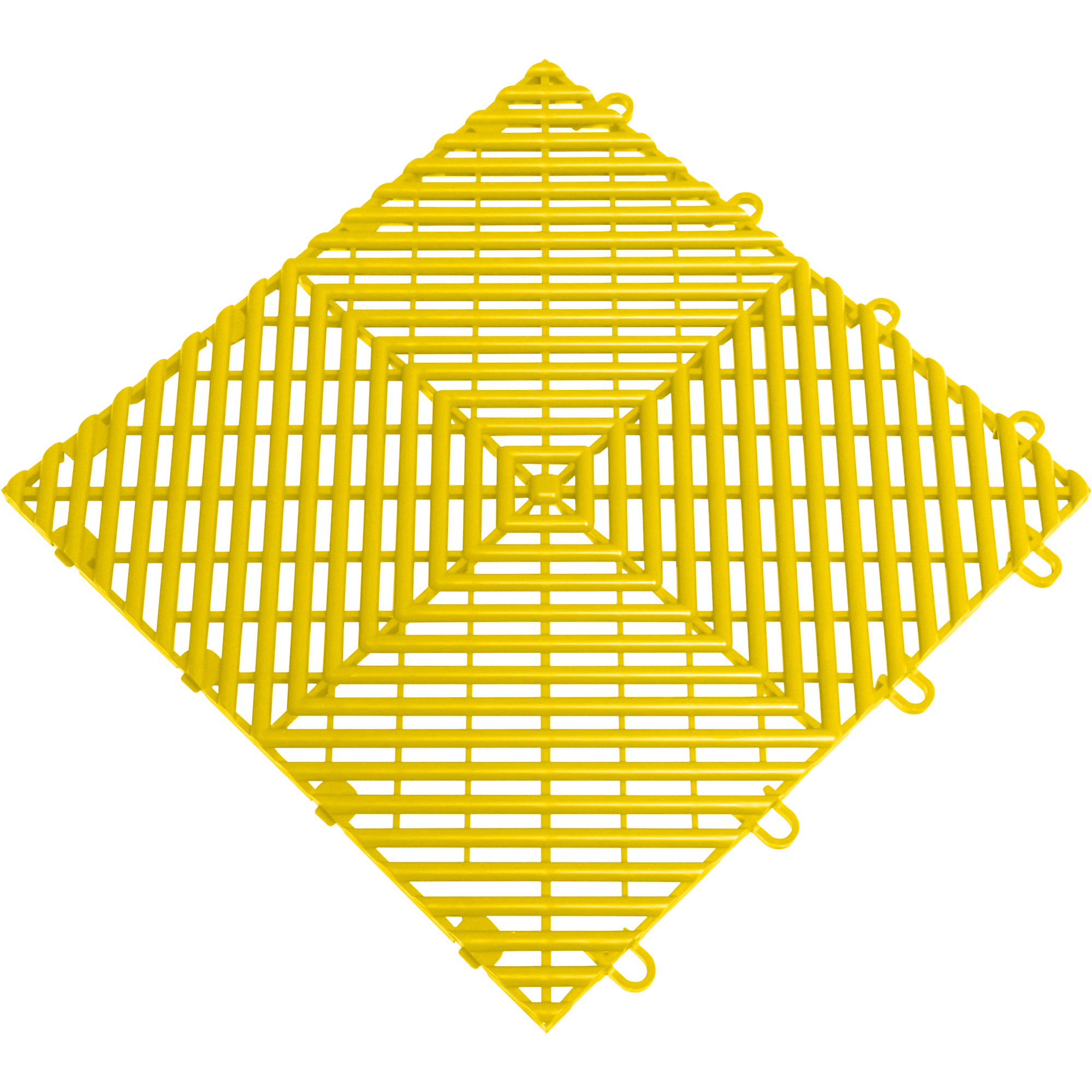 RaceDeck Free-Flow Garage Floor Tiles — 12in. x 12in. x 0.5in., Yellow, 24-Pack, Model# FF24YELL
